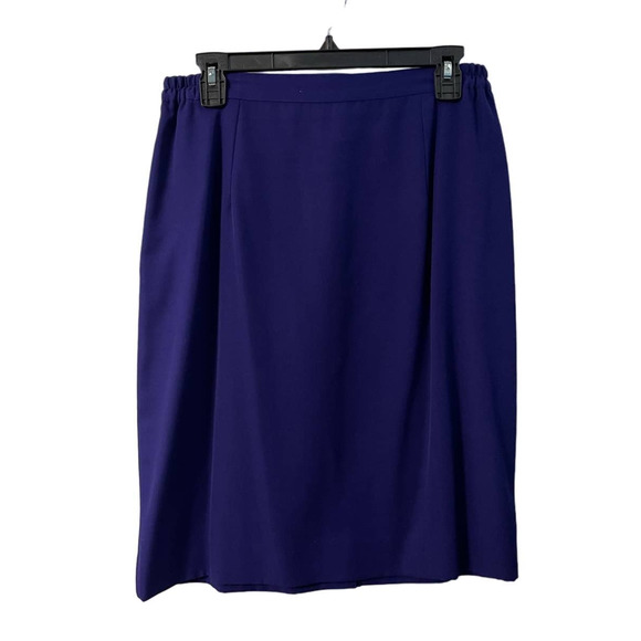 Chancelle 2 Piece Blue Skirt Suit with Beaded Embellishment Size 14 - Picture 4 of 15